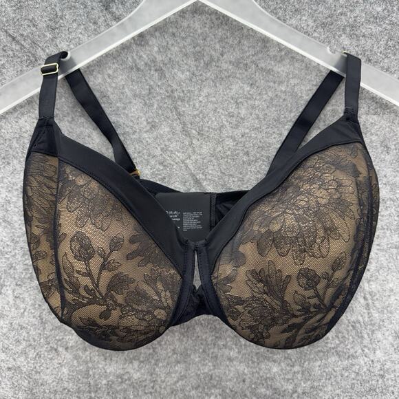 Soma Womens Lightest Lift Perfect Coverage Bra Size 36H Black Lace Underwire - Picture 2 of 8